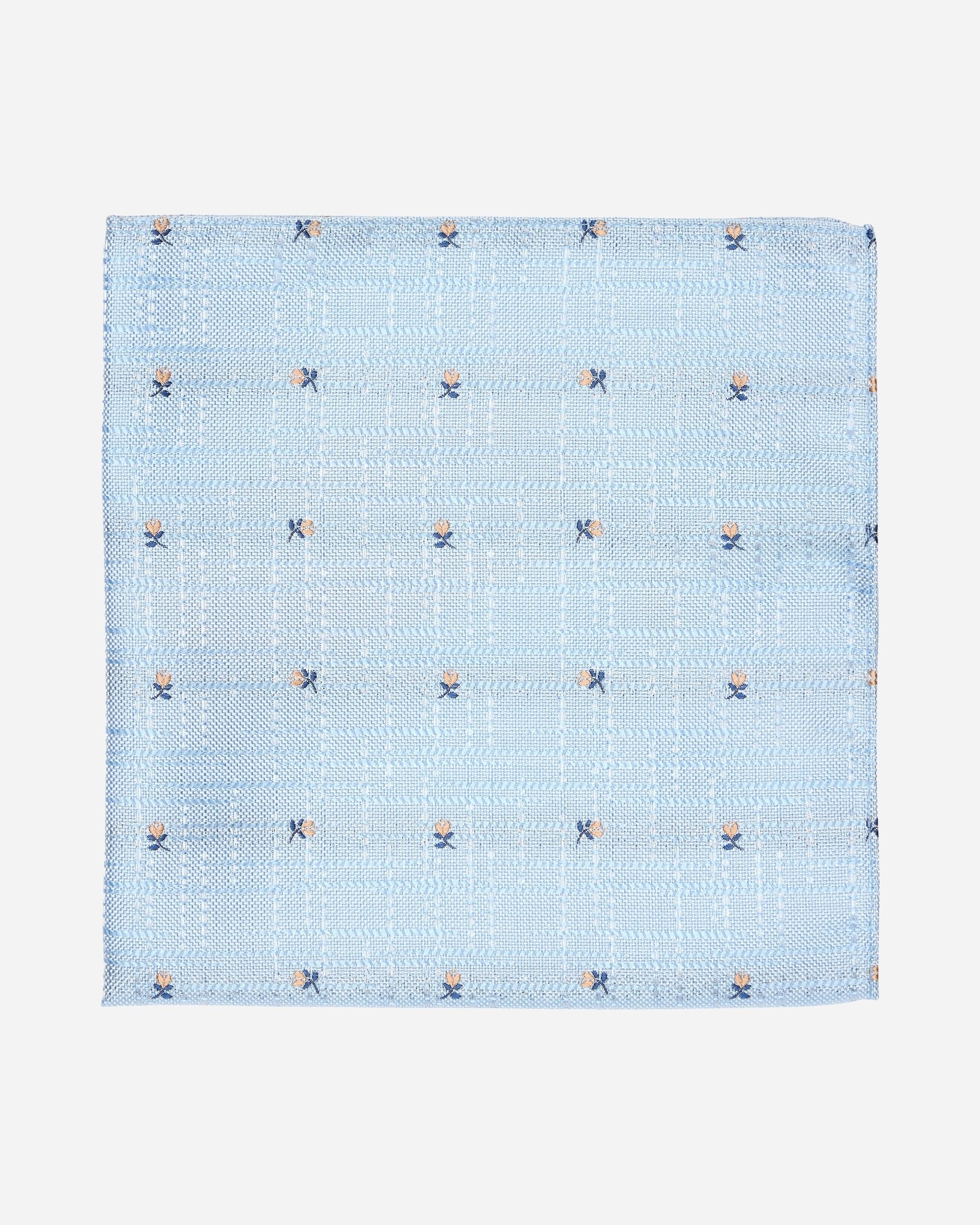 Blue Rose Silk Pocket Square - Men's Pocket Squares at Menzclub