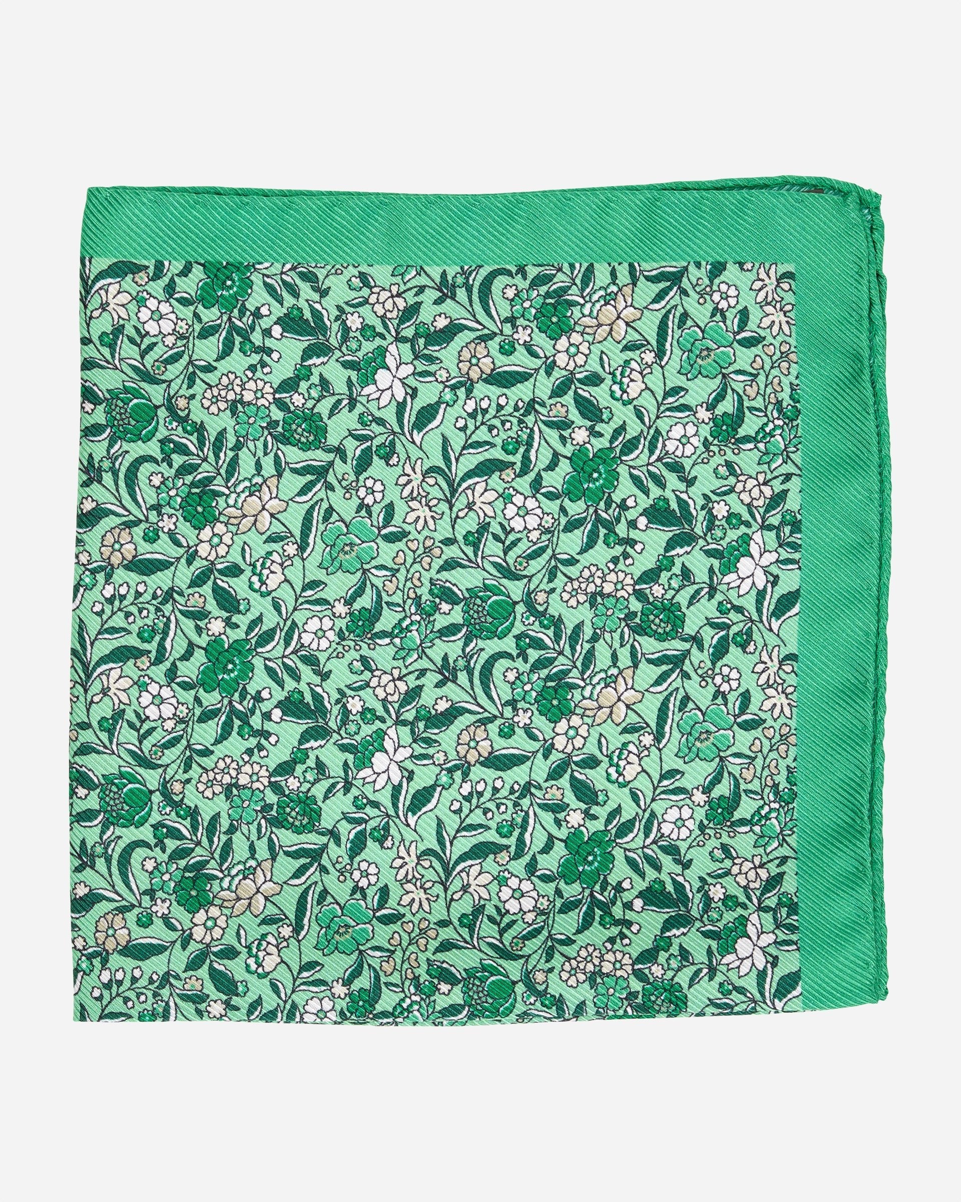 Forbes Green Pocket Square - Men's Pocket Squares at Menzclub