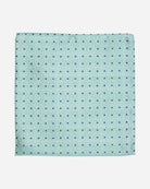 Green Herringbone with Dot Silk Pocket Square - Men's Pocket Squares at Menzclub