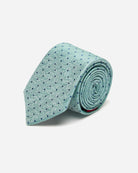 Green Herringbone with Dot Silk Tie - Men's Ties at Menzclub