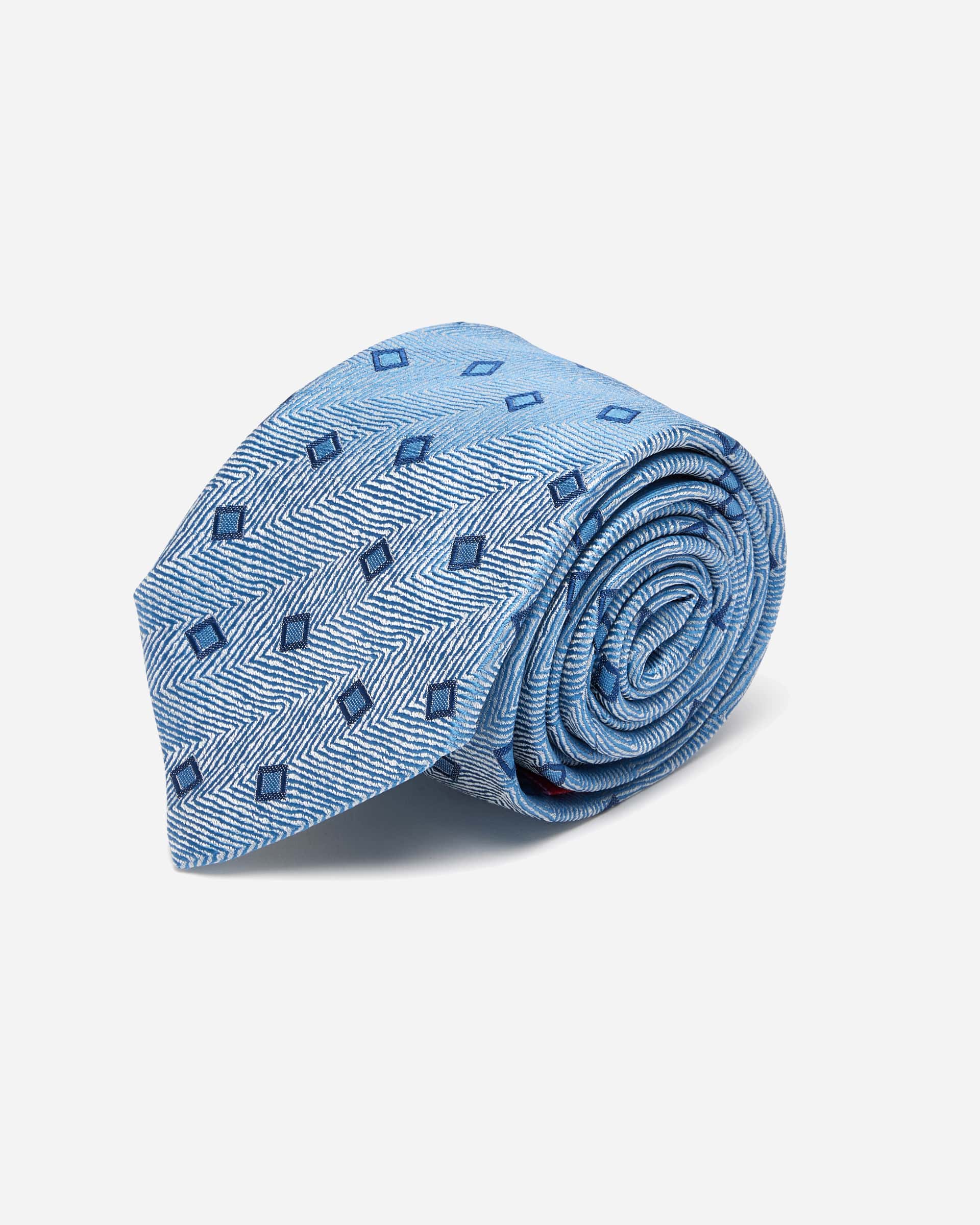 Herringbone with Square Silk Tie - Men's Ties at Menzclub