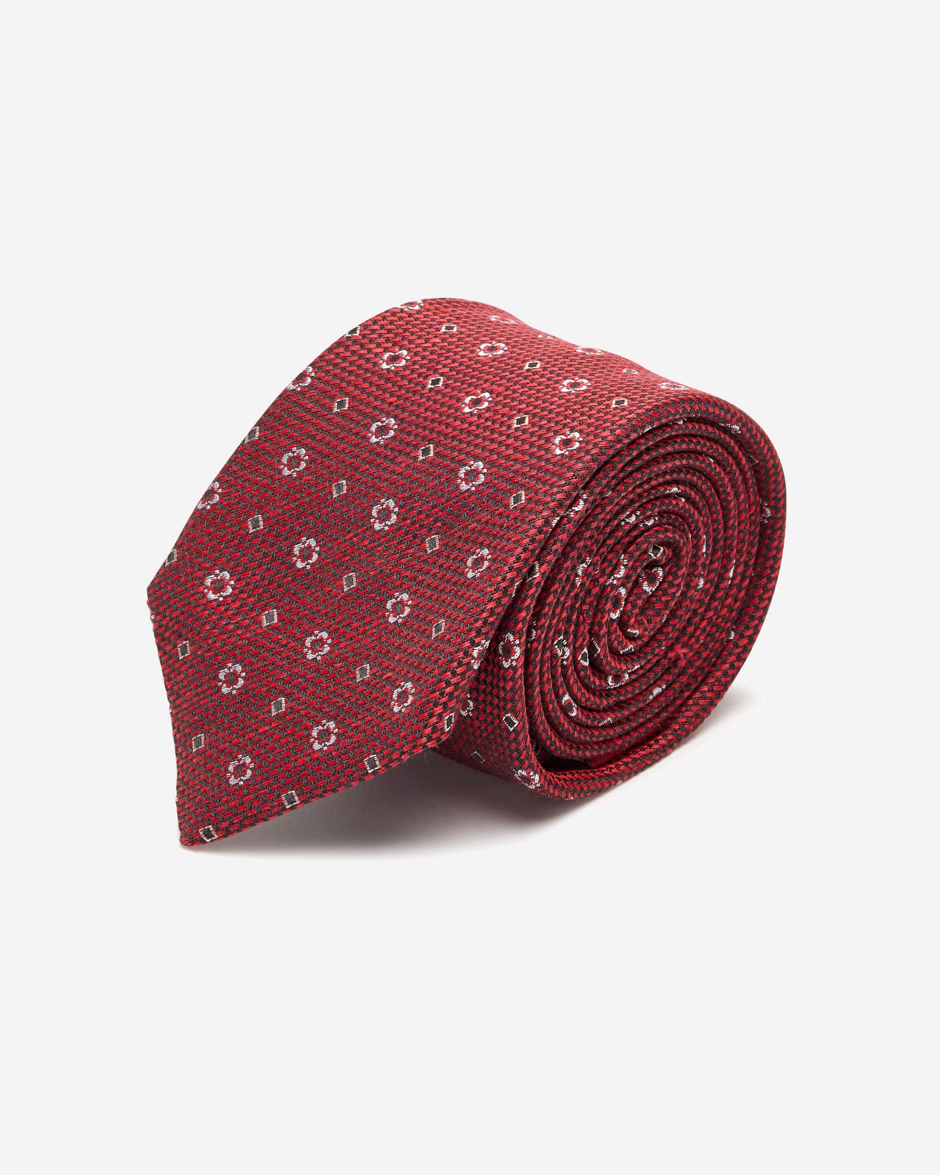 Maroon Motif Silk Tie - Men's Ties at Menzclub