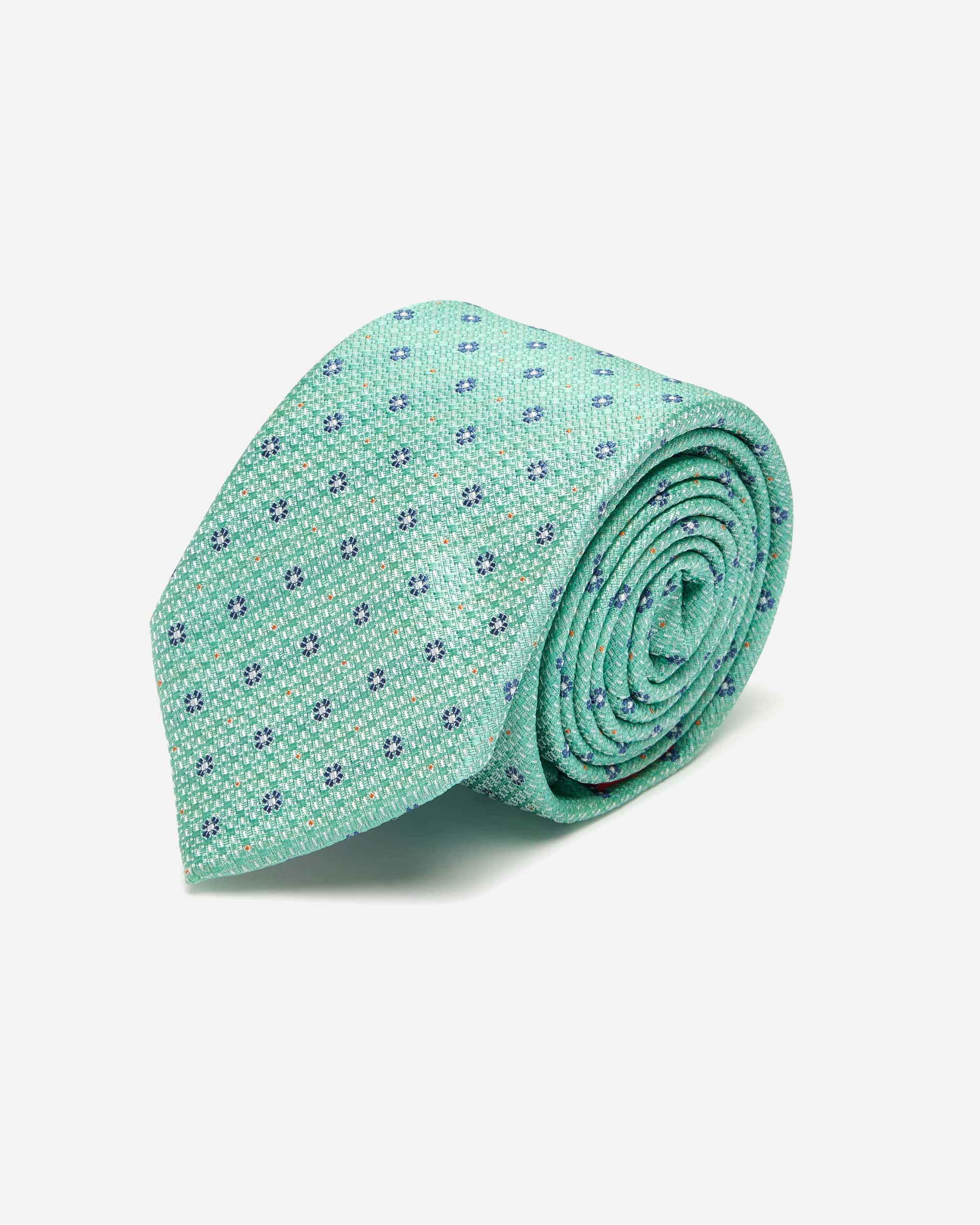 Mint Geometric Silk Tie - Men's Ties at Menzclub