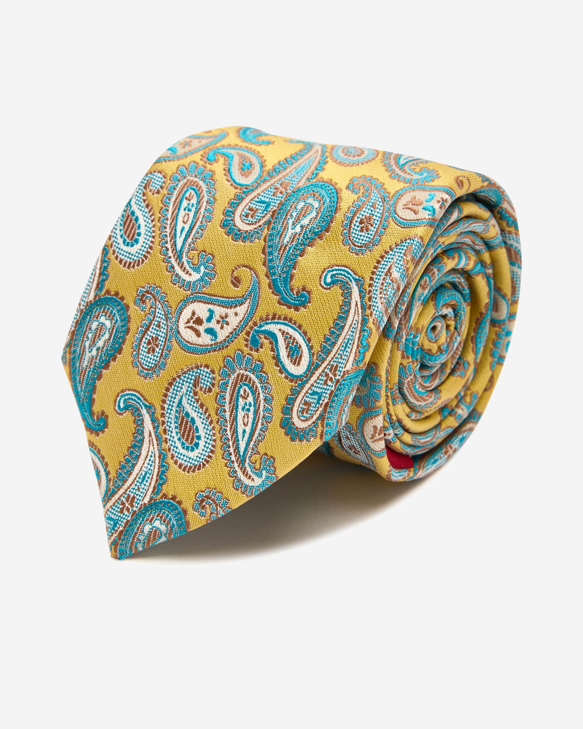 Naru Yellow Silk Tie - Men's Ties at Menzclub