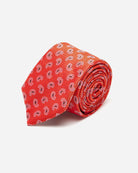 Orange Motif Silk Tie - Men's Ties at Menzclub