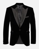Peak Lapel Black Velvet Jacket - Men's Blazers at Menzclub