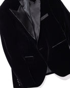 Peak Lapel Black Velvet Jacket - Men's Blazers at Menzclub