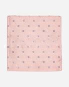 Pink with Blue Geometric Silk Pocket Square - Men's Pocket Squares at Menzclub