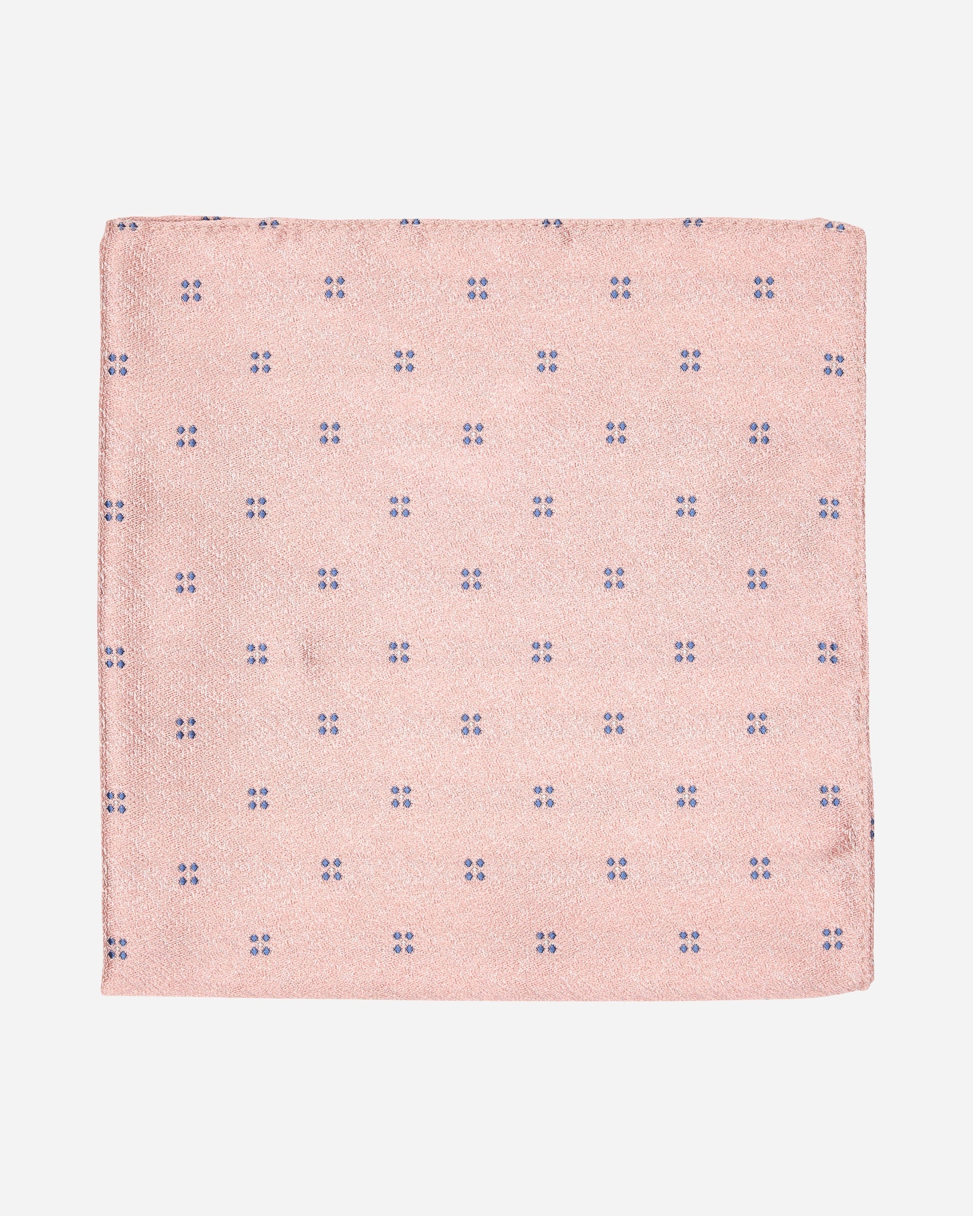 Pink with Blue Geometric Silk Pocket Square - Men's Pocket Squares at Menzclub