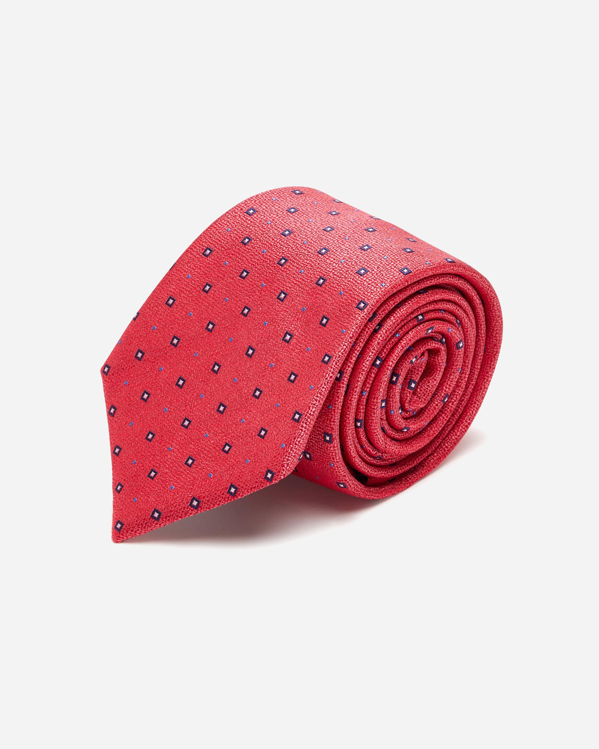 Salmon Geometric Silk Tie - Men's Ties at Menzclub