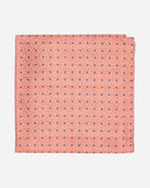 Salmon Herringbone with Dot Silk Pocket Square - Men's Pocket Squares at Menzclub