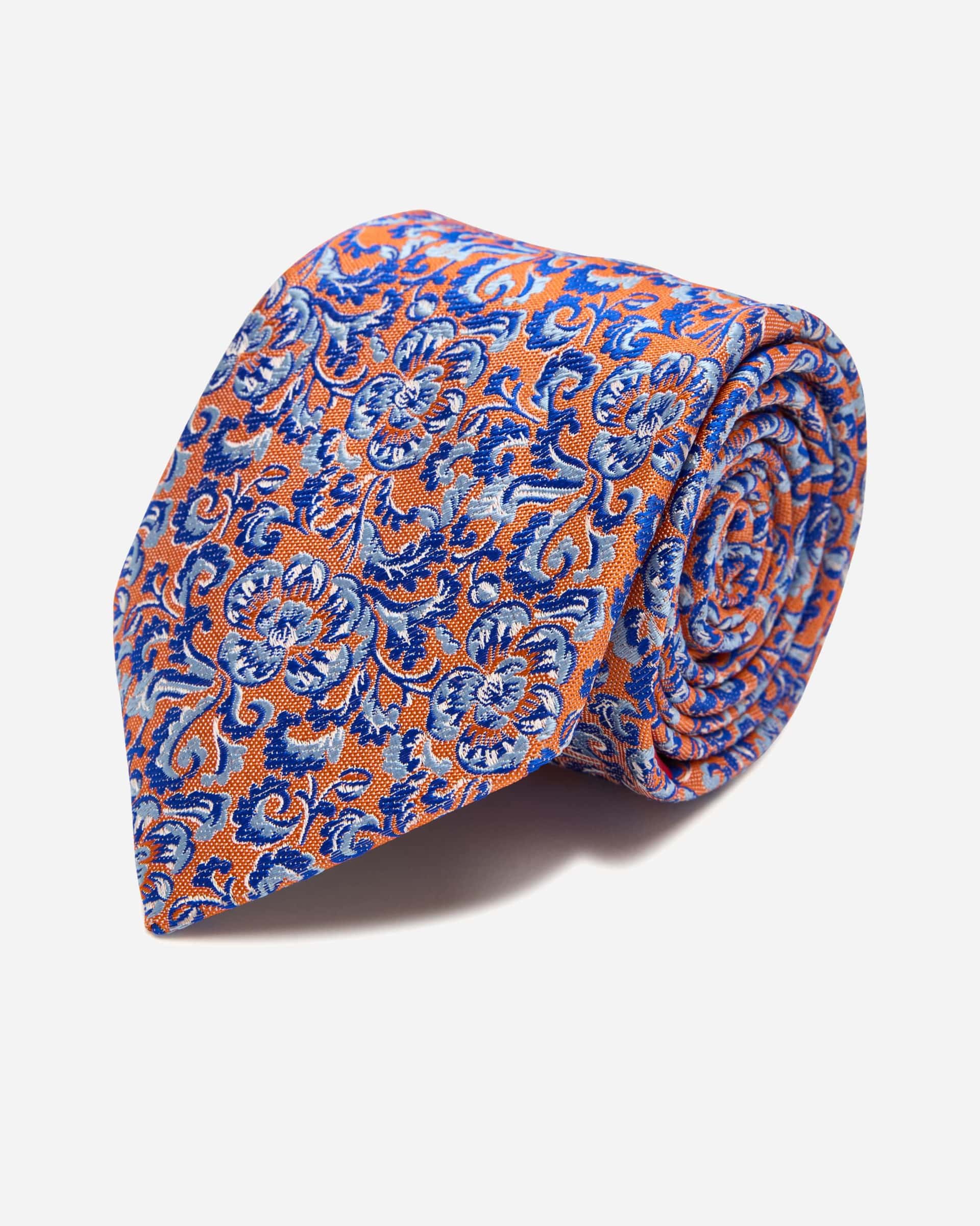 Wallarah Orange Silk Tie - Men's Ties at Menzclub