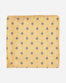 Yellow Floral Motif Silk Pocket Square - Men's Pocket Squares at Menzclub