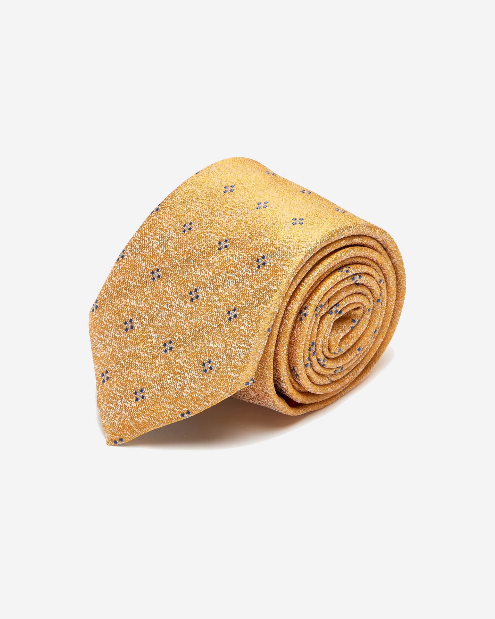 Yellow with Blue Geometric Silk Tie - Men's Ties at Menzclub