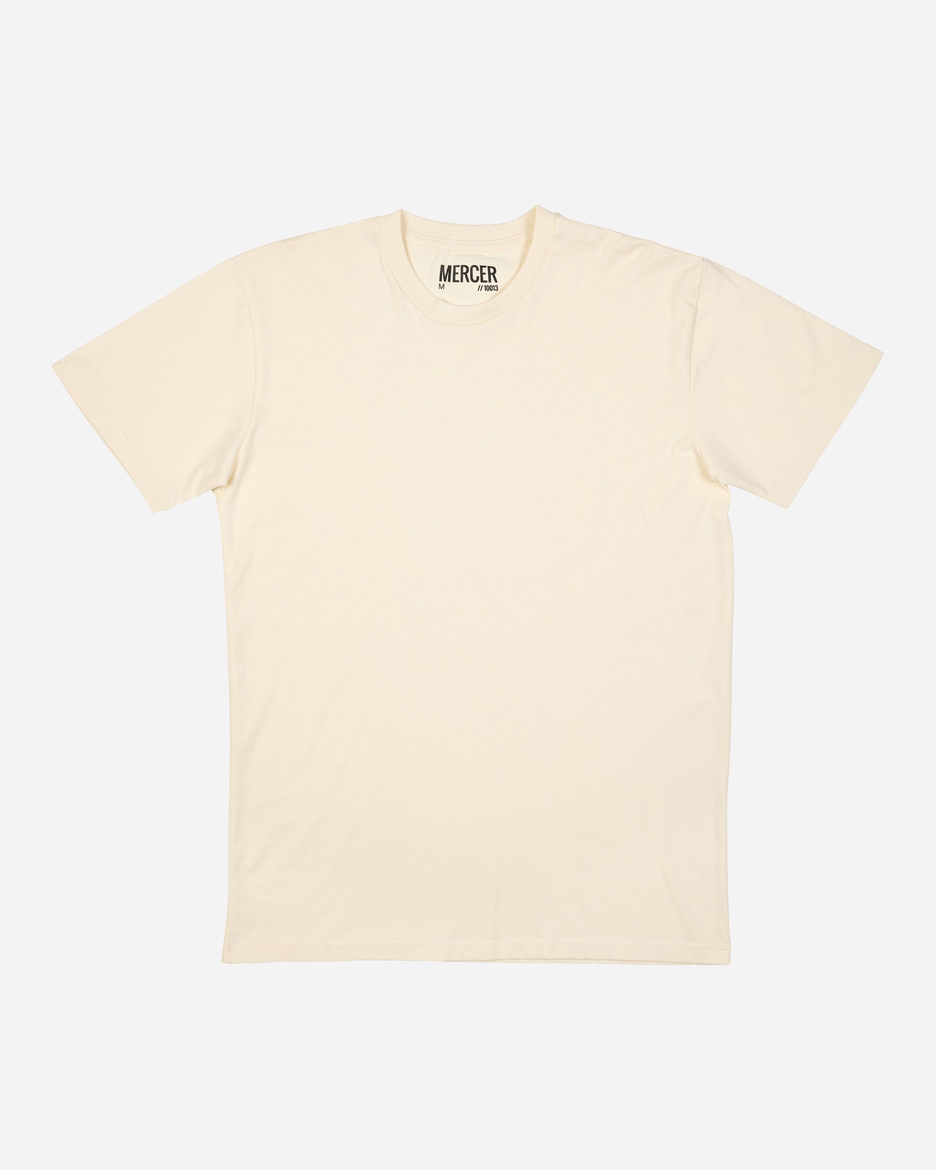 Mid-Weight Ecru Crew Neck - Men's T-Shirts at Menzclub