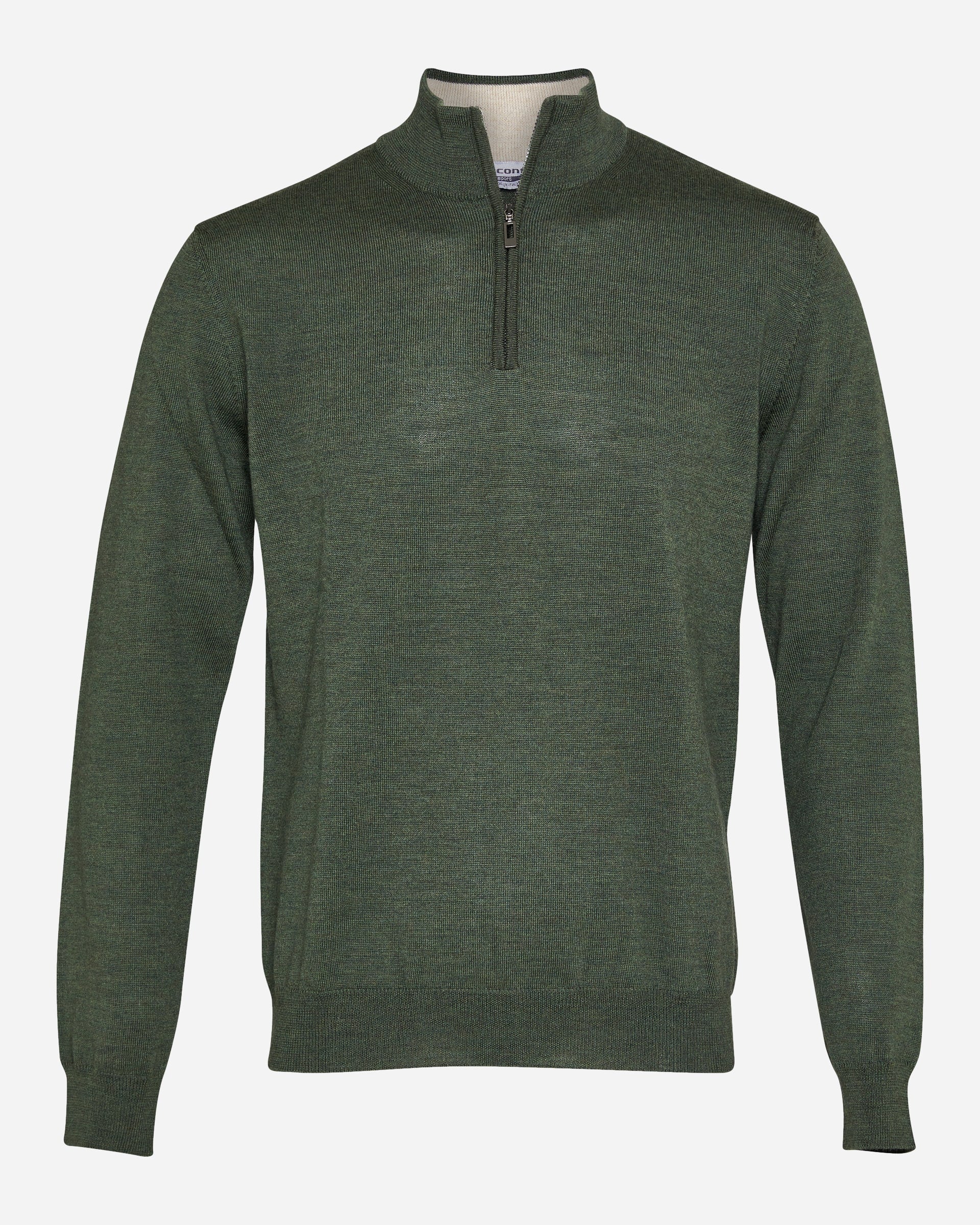 Merino Wool Mock Zip - Men's Knitwear at Menzclub