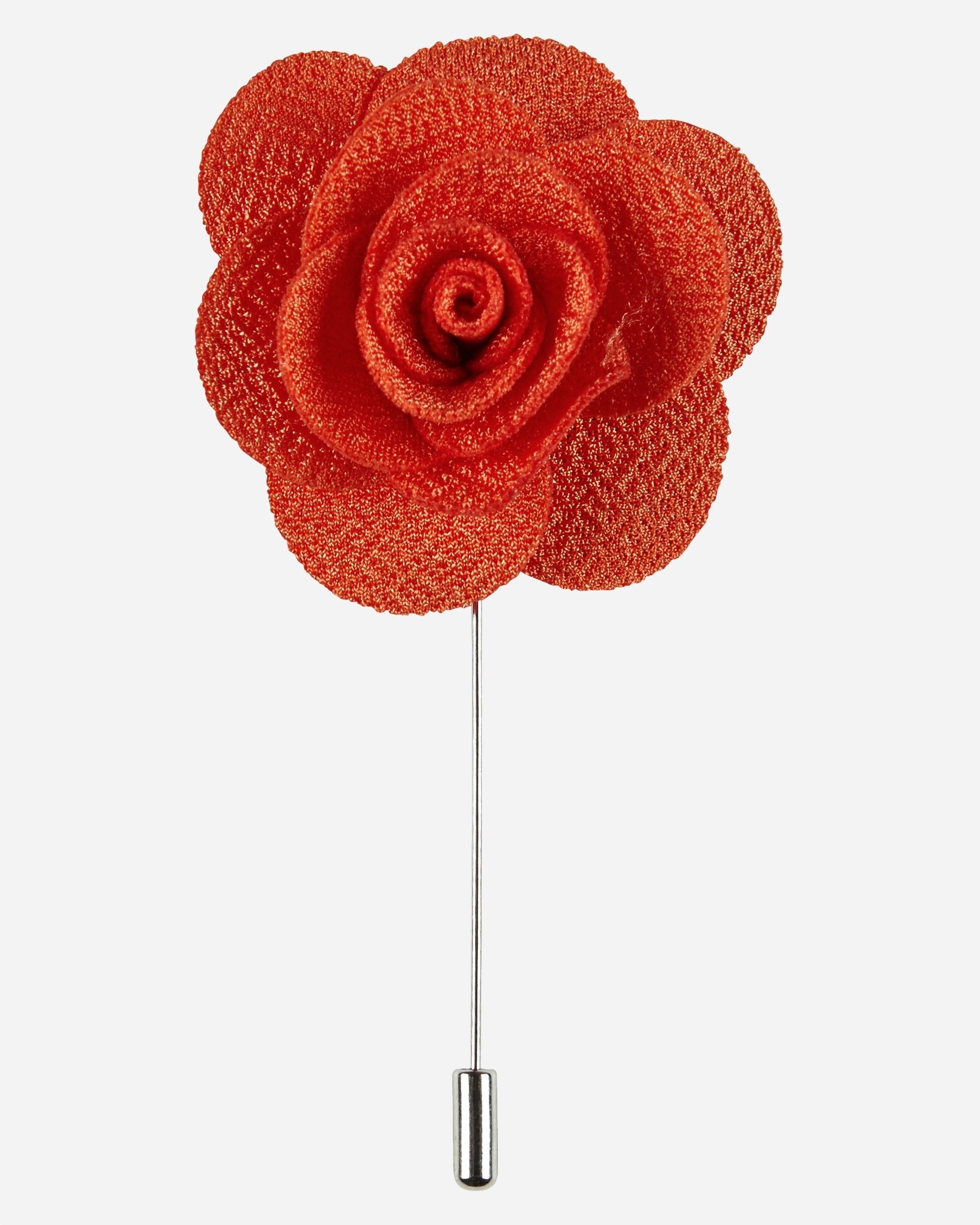 Orange Flower Pin - Men's Lapel Pins at Menzclub