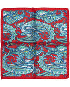 Izar Floral Red Pocket Square - Men's Pocket Squares at Menzclub