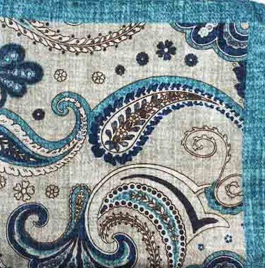 Renai Paisley Silk Pocket Square - Men's Pocket Squares at Menzclub