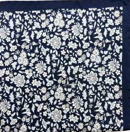 Maia Navy Pocket Square - Men's Pocket Squares at Menzclub