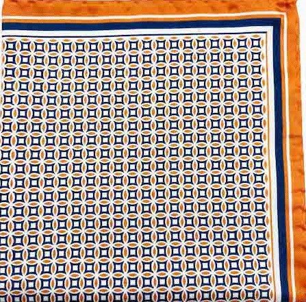 Printed Orange Pocket Square - Men's Pocket Squares at Menzclub
