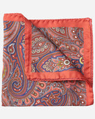 Salmon Paisley Pocket Square - Men's Pocket Squares at Menzclub