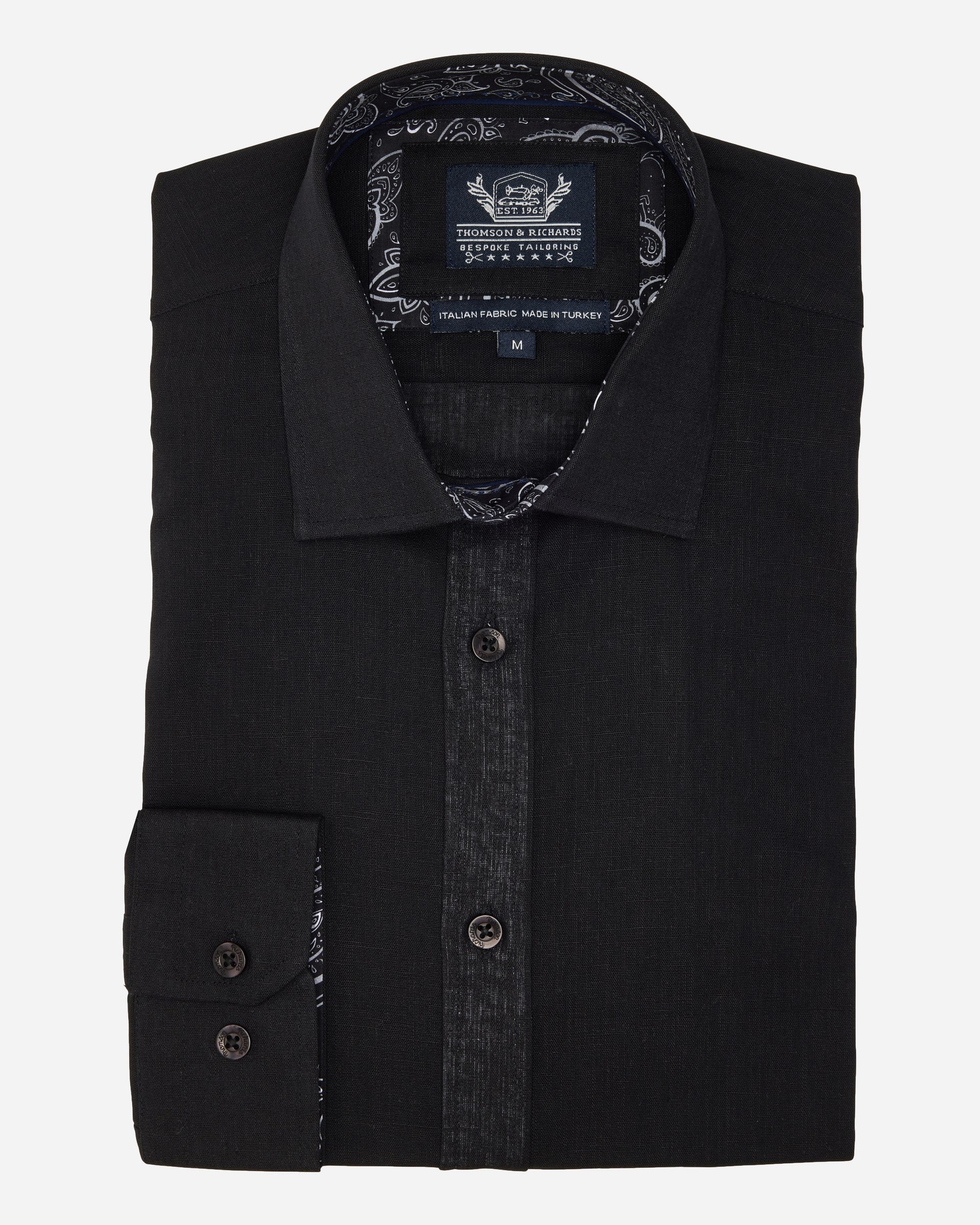 Pogba Black Linen Shirt - Men's Casual Shirts at Menzclub