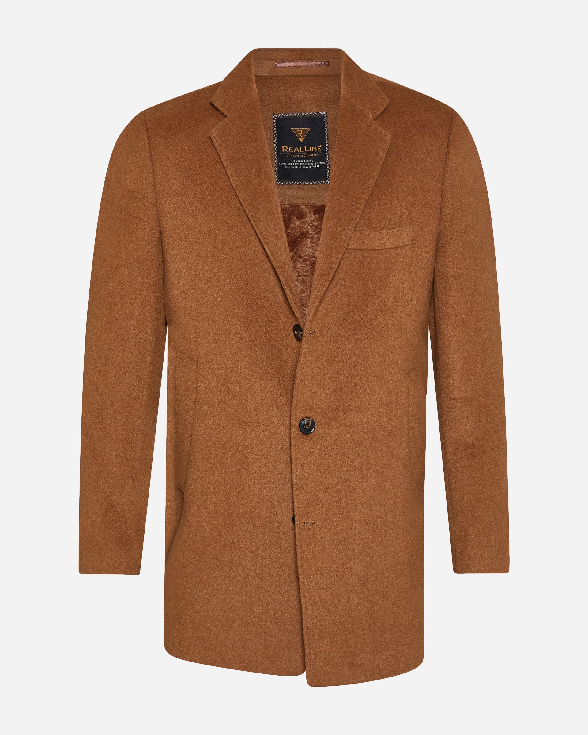 Three Button Overcoat - Men's Coats at Menzclub