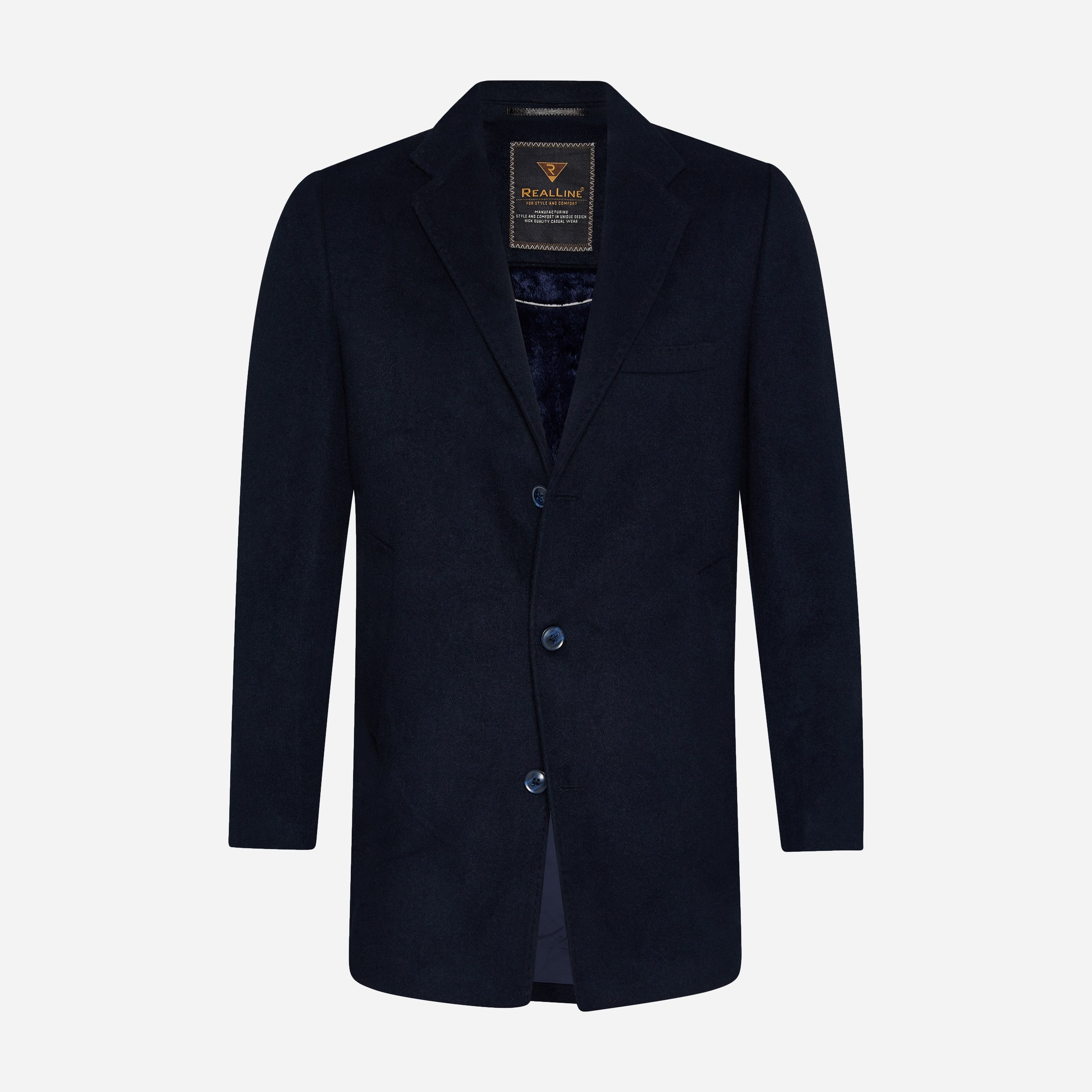 Three Button Overcoat - Men's Coats at Menzclub