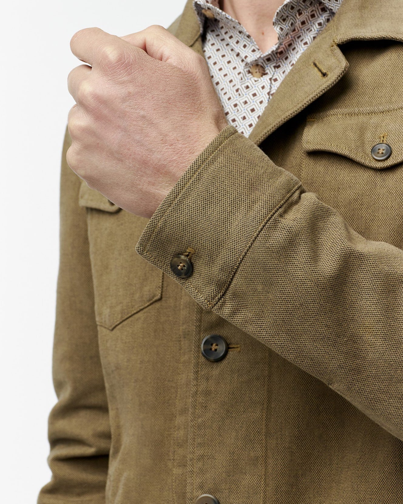 Cotton Micro - Design Overshirt - Men's Casual Jacket at Menzclub