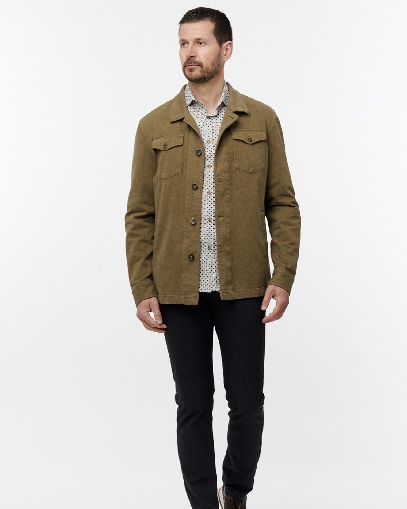 Cotton Micro - Design Overshirt - Men's Casual Jacket at Menzclub