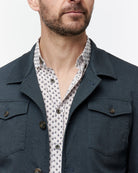 Slim Fit Overshirt with Micro - Pattern - Men's Casual Jacket at Menzclub