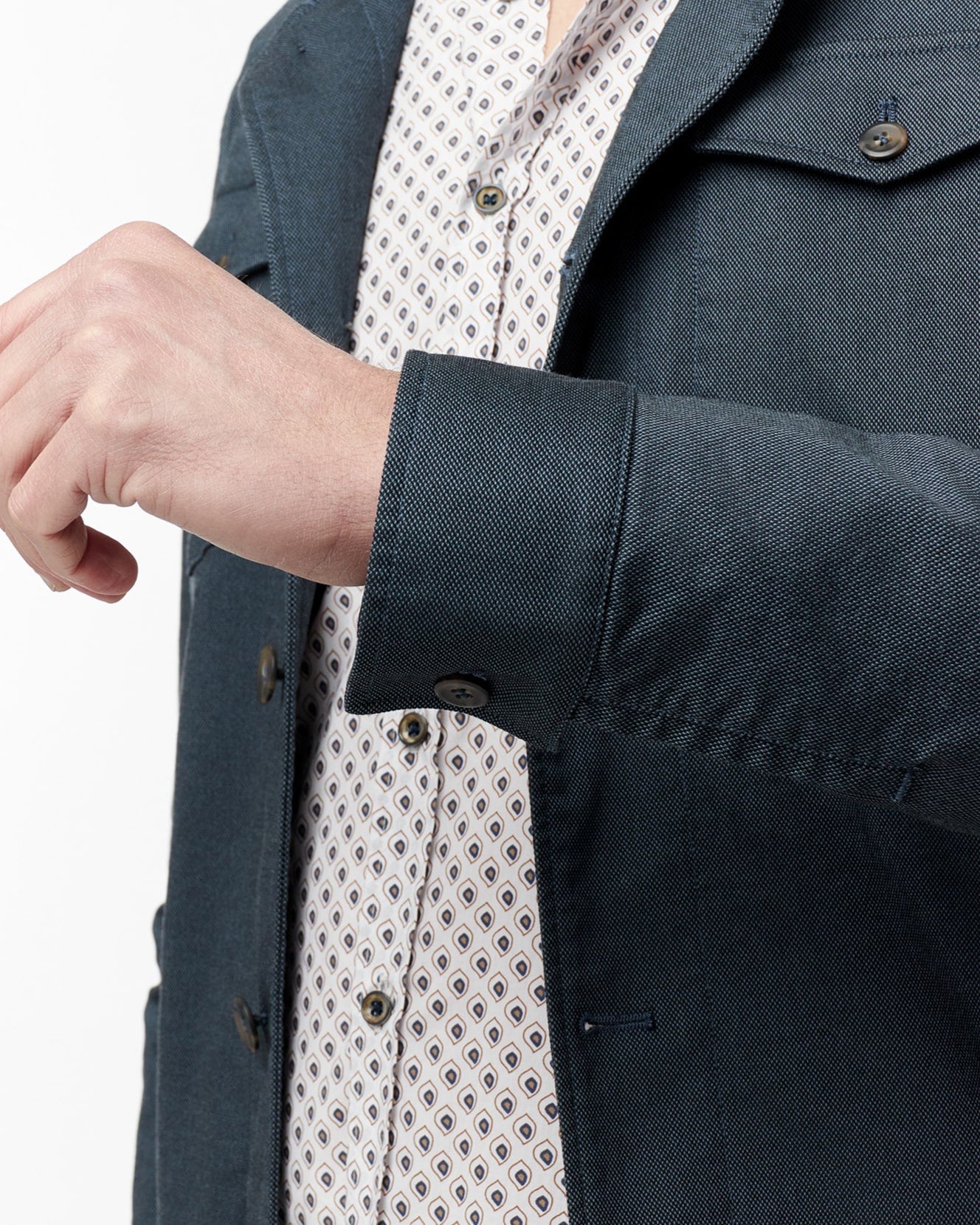 Slim Fit Overshirt with Micro - Pattern - Men's Casual Jacket at Menzclub