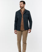 Slim Fit Overshirt with Micro - Pattern - Men's Casual Jacket at Menzclub