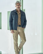 Slim Fit Overshirt with Micro - Pattern - Men's Casual Jacket at Menzclub