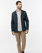 Slim Fit Overshirt with Micro - Pattern - Men's Casual Jacket at Menzclub