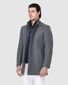 Zip Detail Overcoat - Men's Coats at Menzclub