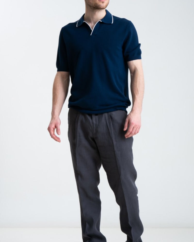 Knitted Tennis Polo - Men's Polo Shirts at Menzclub