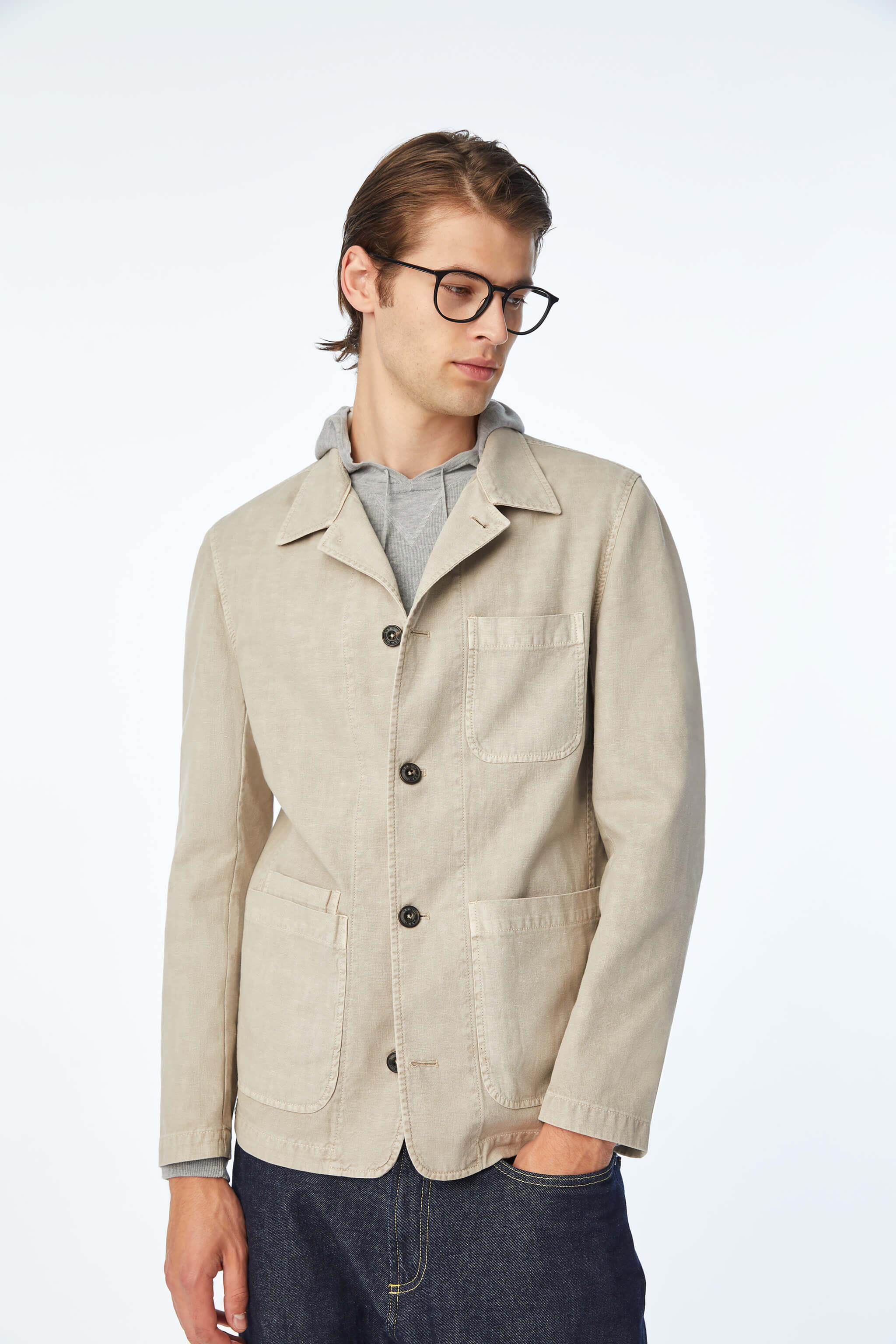 Garment - dyed Overshirt - Men's Casual Jacket at Menzclub