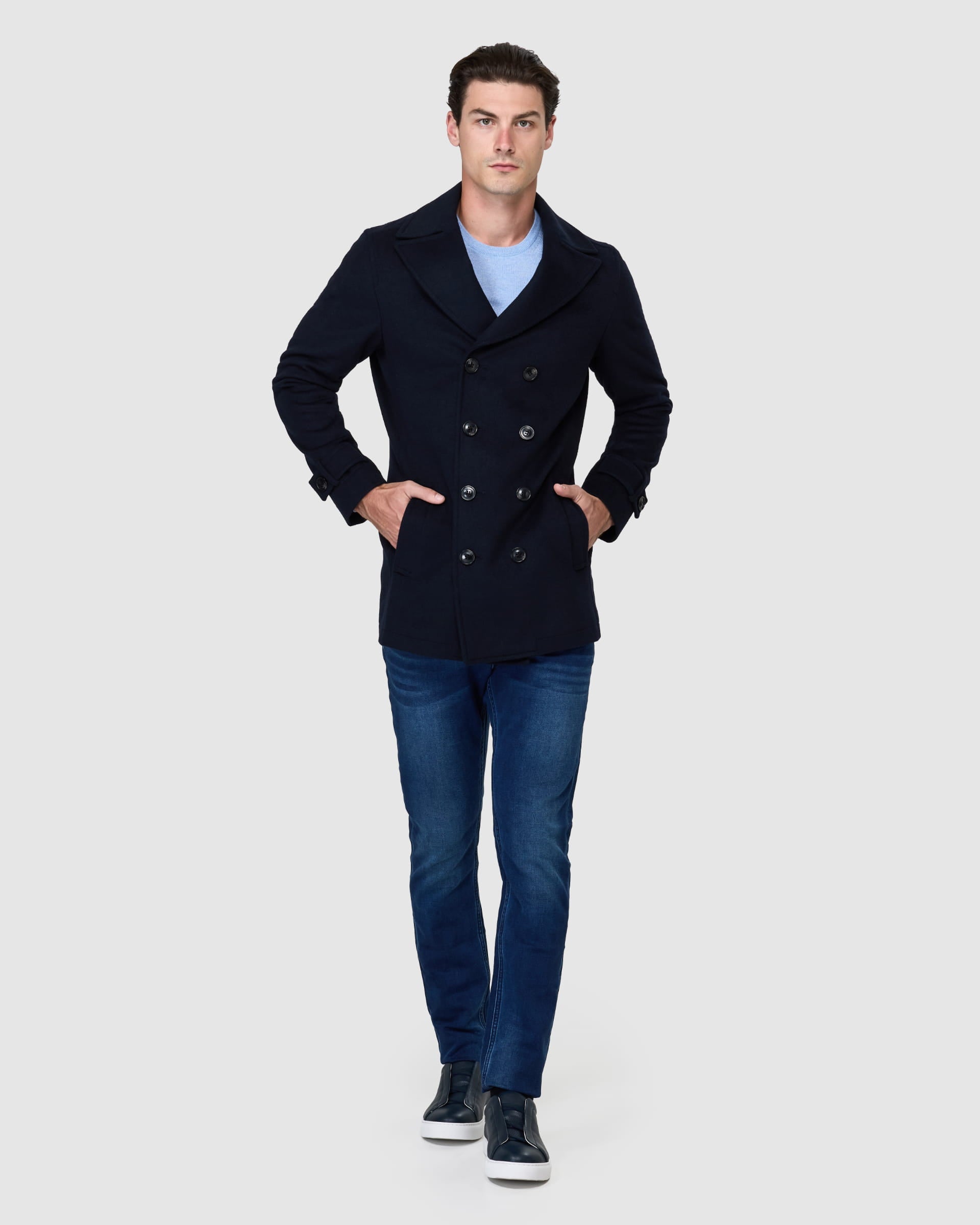 Charles Pea Coat - Men's Coats at Menzclub