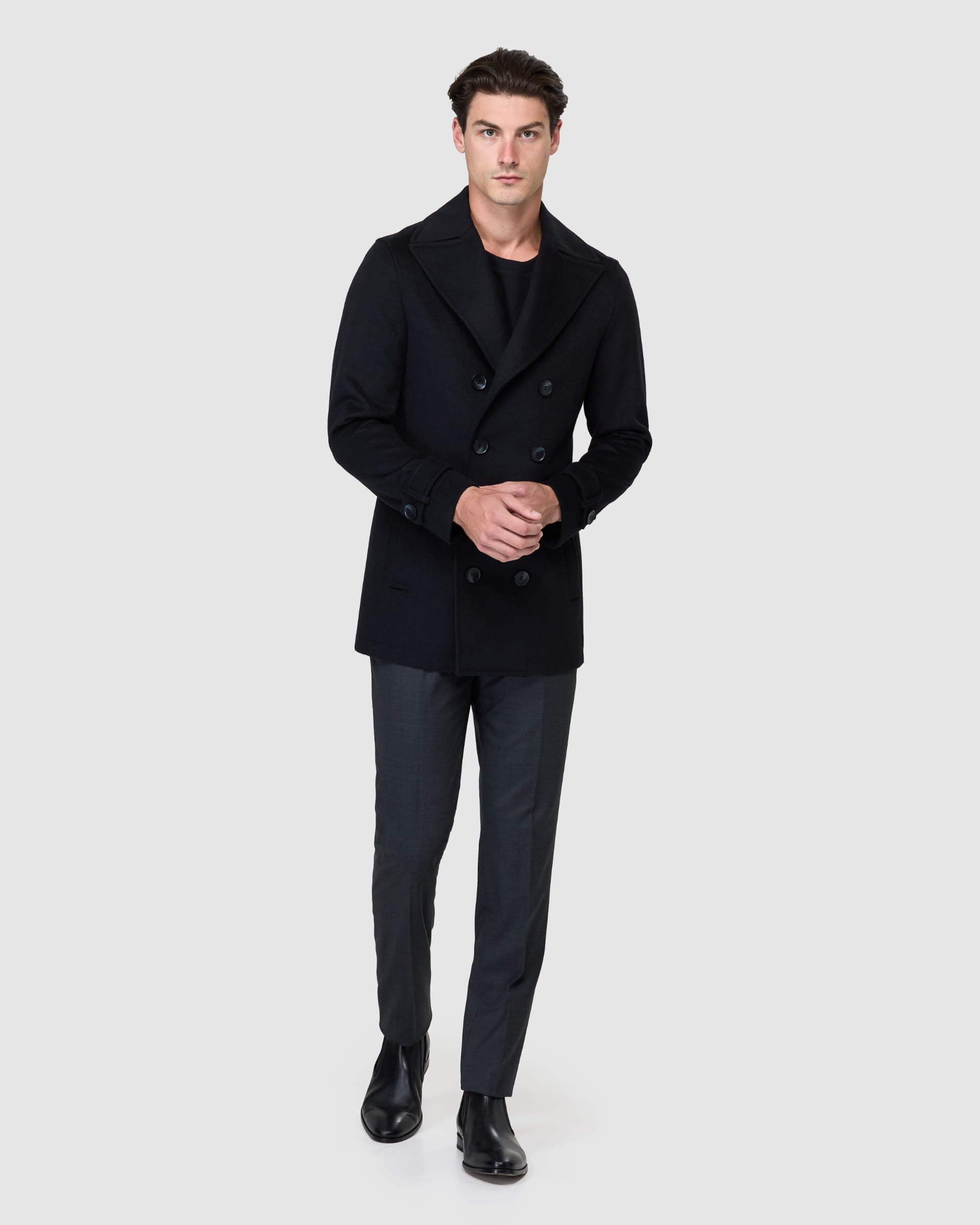 Charles Pea Coat - Men's Coats at Menzclub