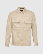 Chest Pocket Linen Overshirt - Men's Casual Jacket at Menzclub
