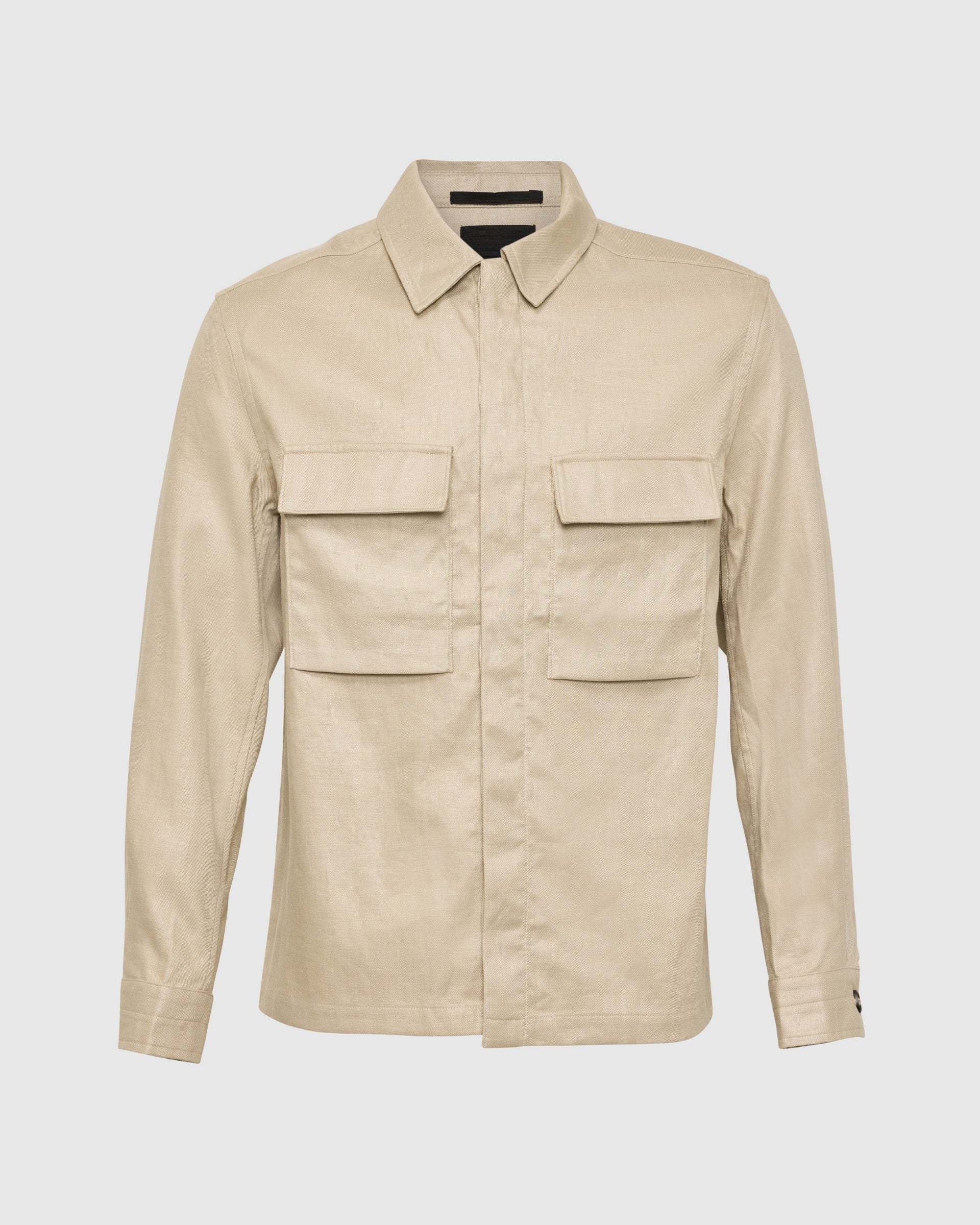 Chest Pocket Linen Overshirt - Men's Casual Jacket at Menzclub