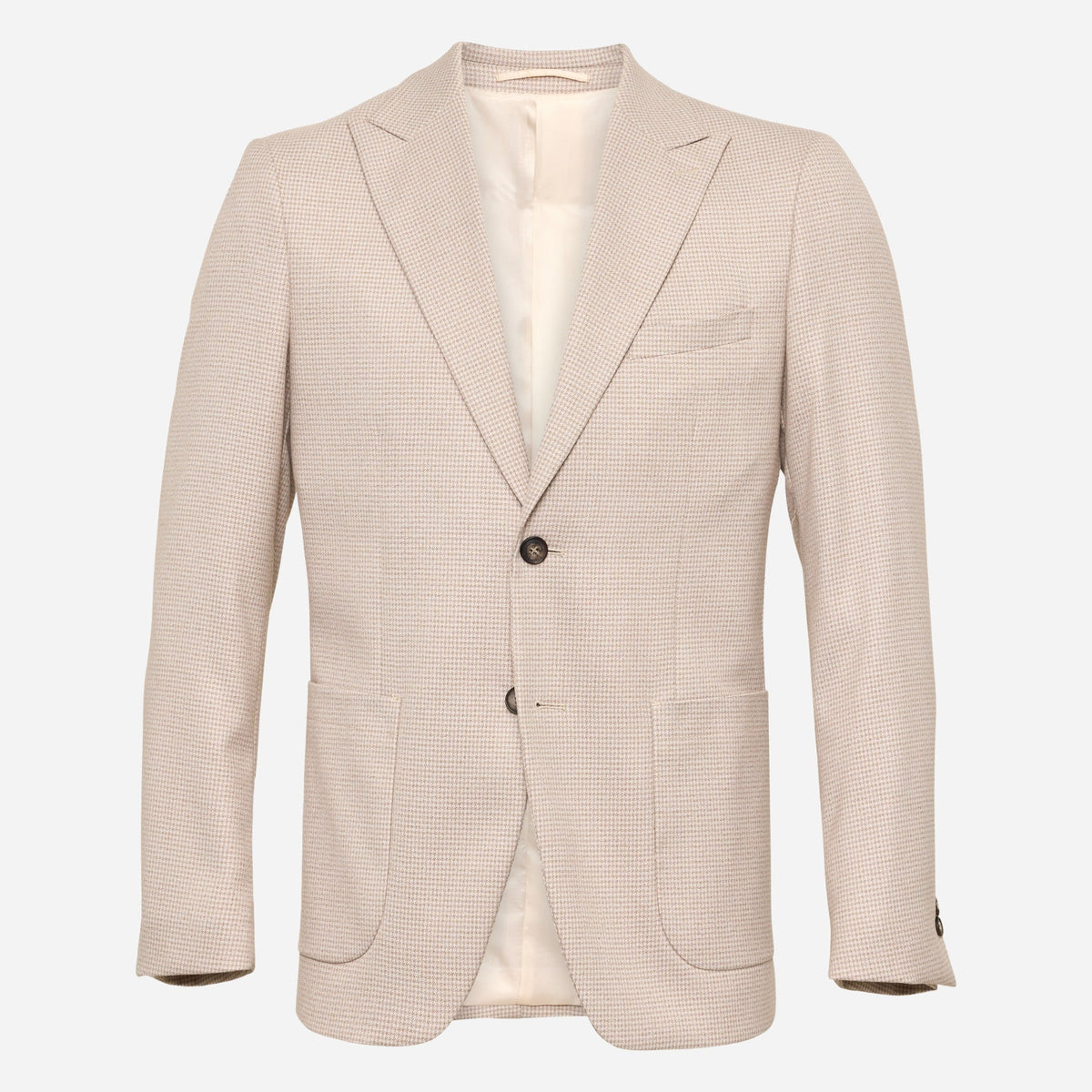 Colima Houndstooth Beige Blazer - Men's Blazers at Menzclub