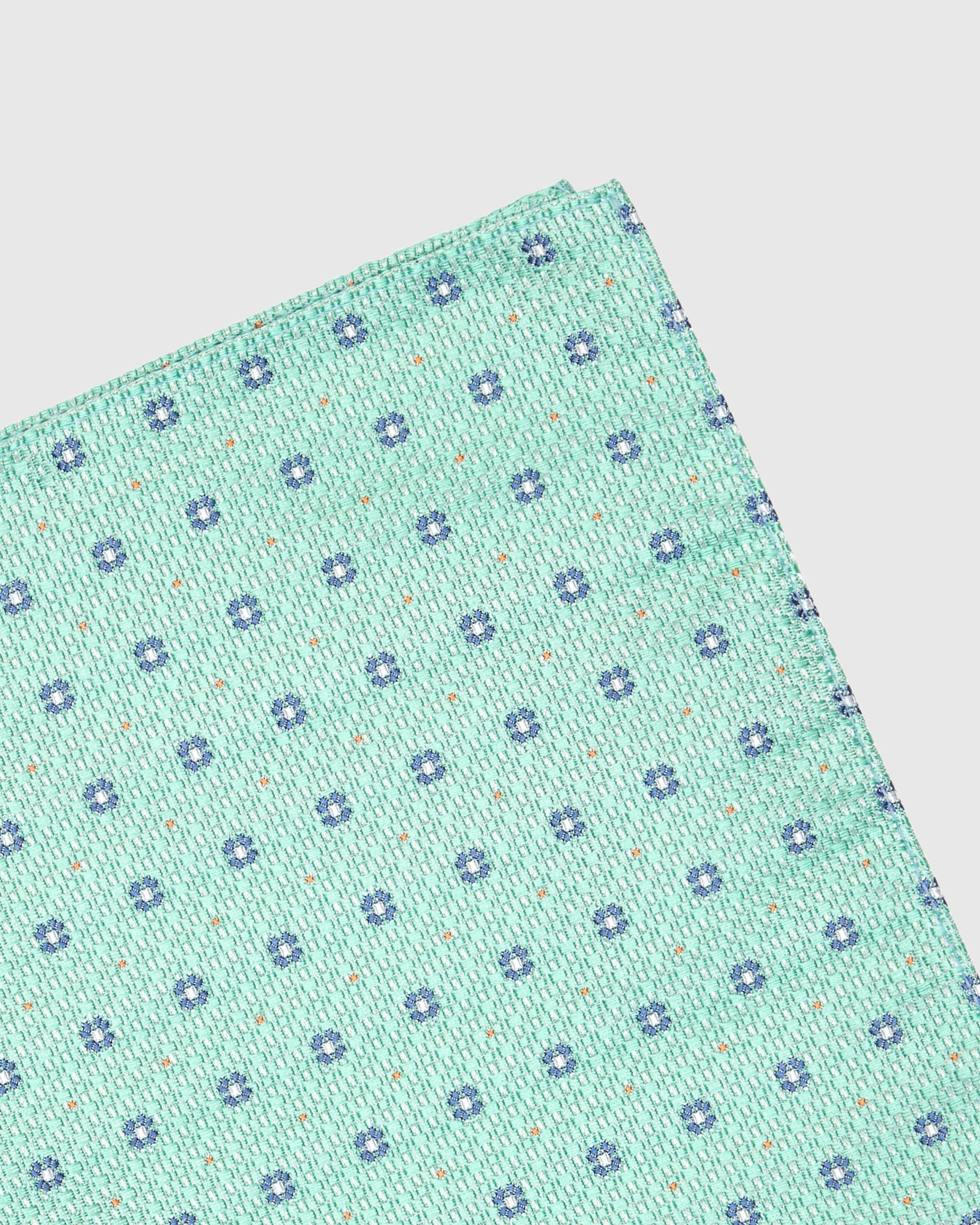 Mint Geometric Silk Pocket Square - Men's Pocket Squares at Menzclub