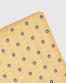 Yellow Floral Motif Silk Pocket Square - Men's Pocket Squares at Menzclub