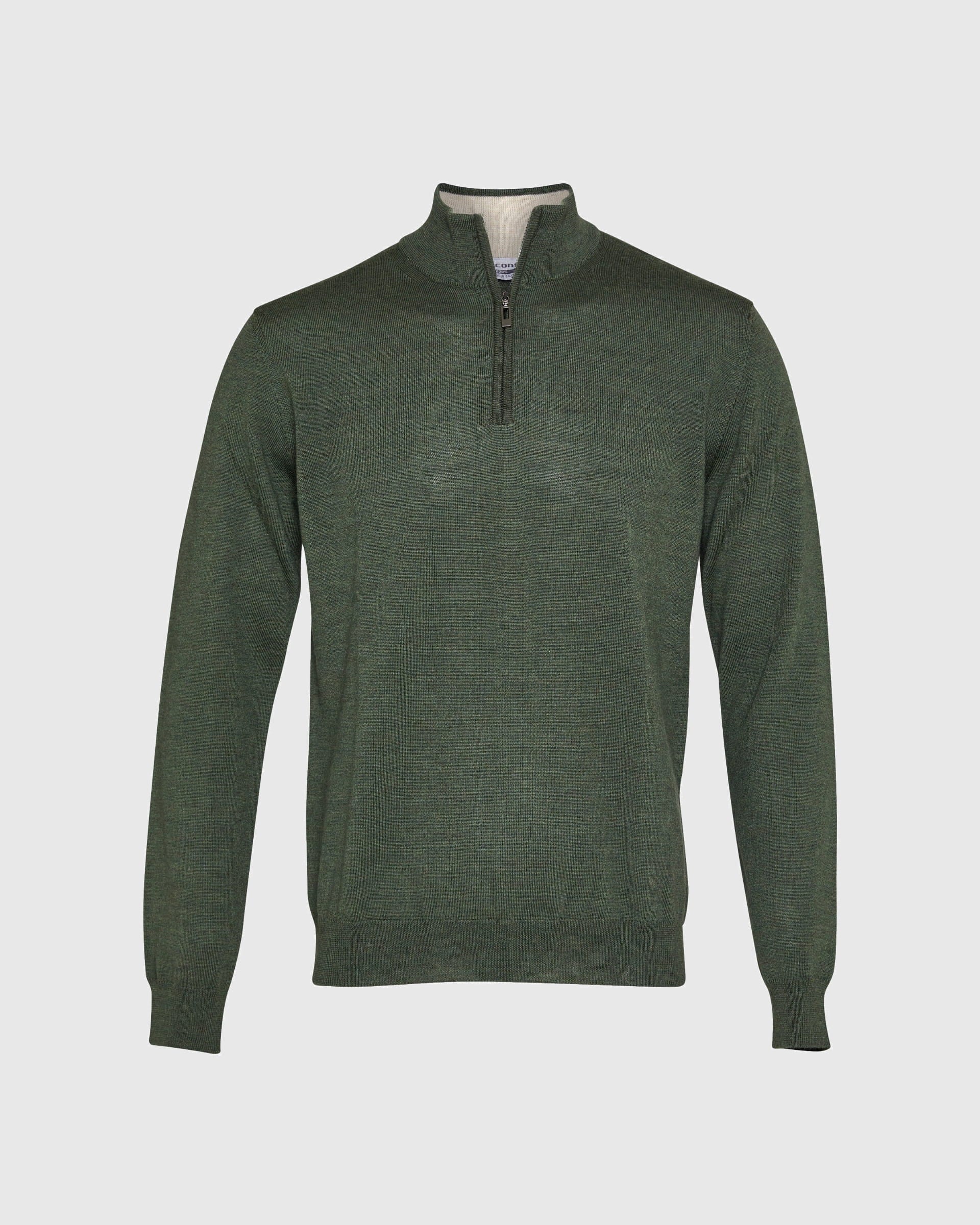 Merino Wool Mock Zip - Men's Knitwear at Menzclub