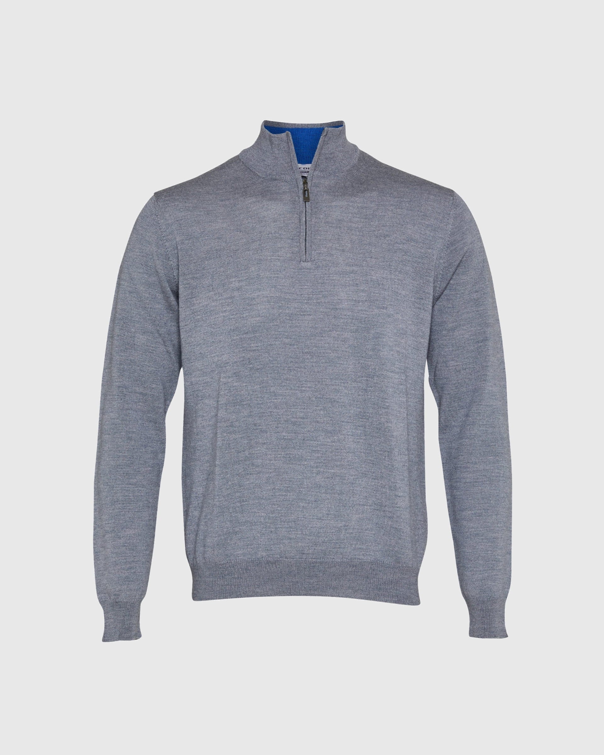 Merino Wool Mock Zip - Men's Knitwear at Menzclub
