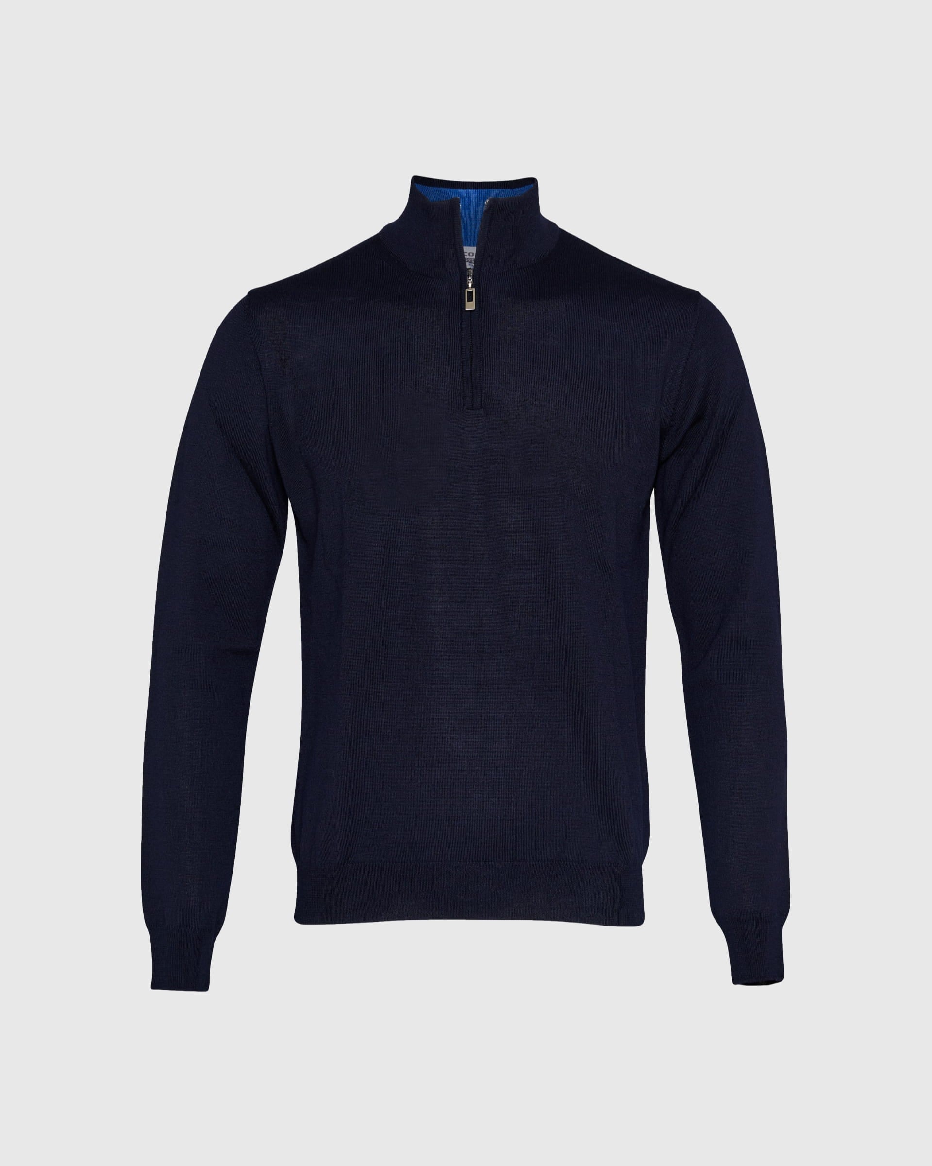 Merino Wool Mock Zip - Men's Knitwear at Menzclub