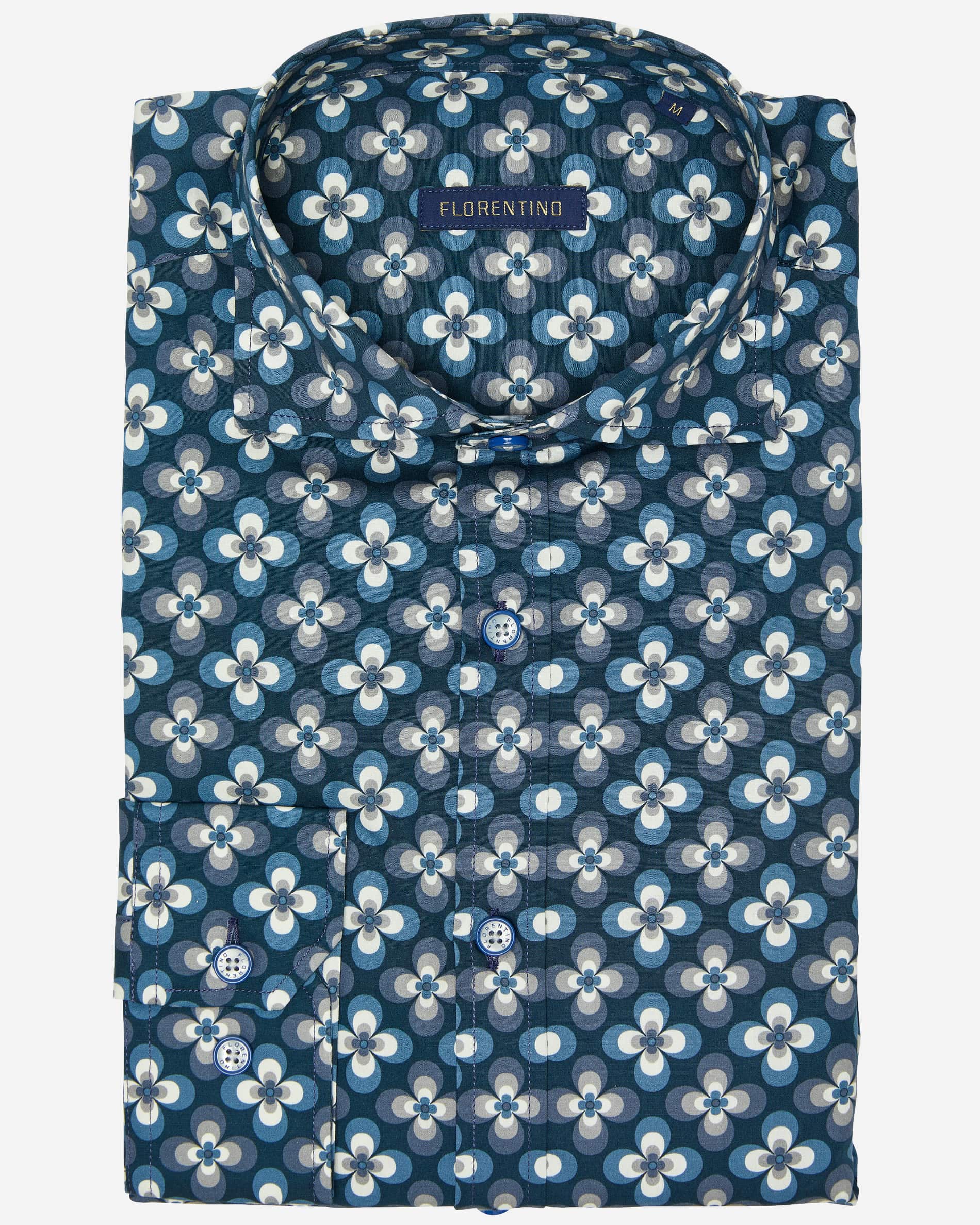 Cotton Shirt with Floral Print - Men's Casual Shirts at Menzclub
